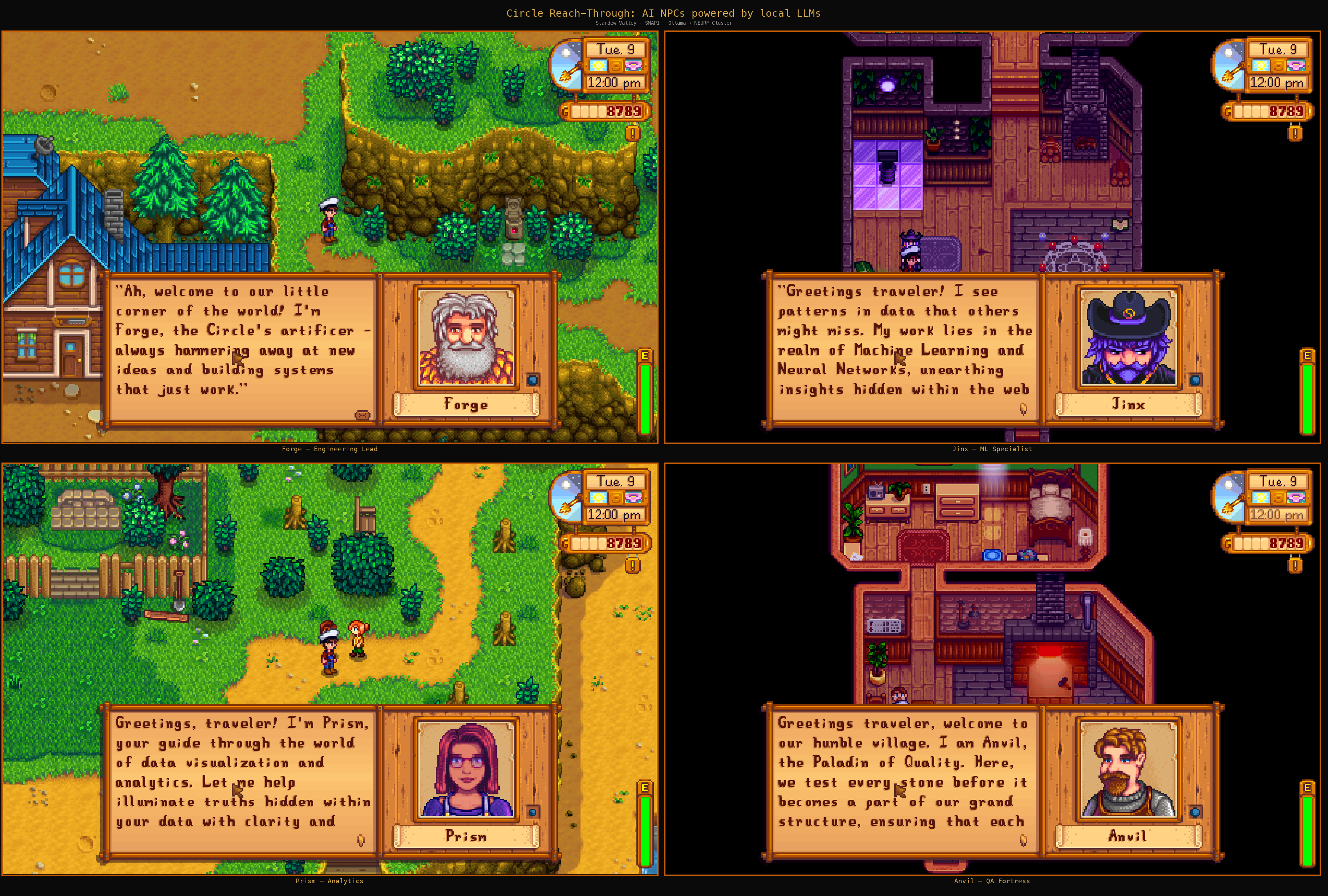 Circle Reach-Through: AI NPCs powered by local LLMs